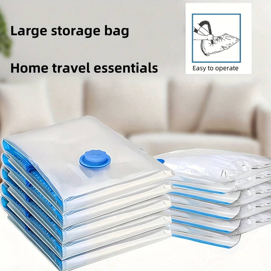 Organiseer je huishouden met deze set extra grote ruimtebesparende vacuum opbergzakken.