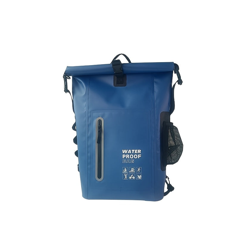 Gebruiksvriendelijke 25L waterdichte roll-top rugzak, klaar voor je volgende kajak- of wandelavontuur.