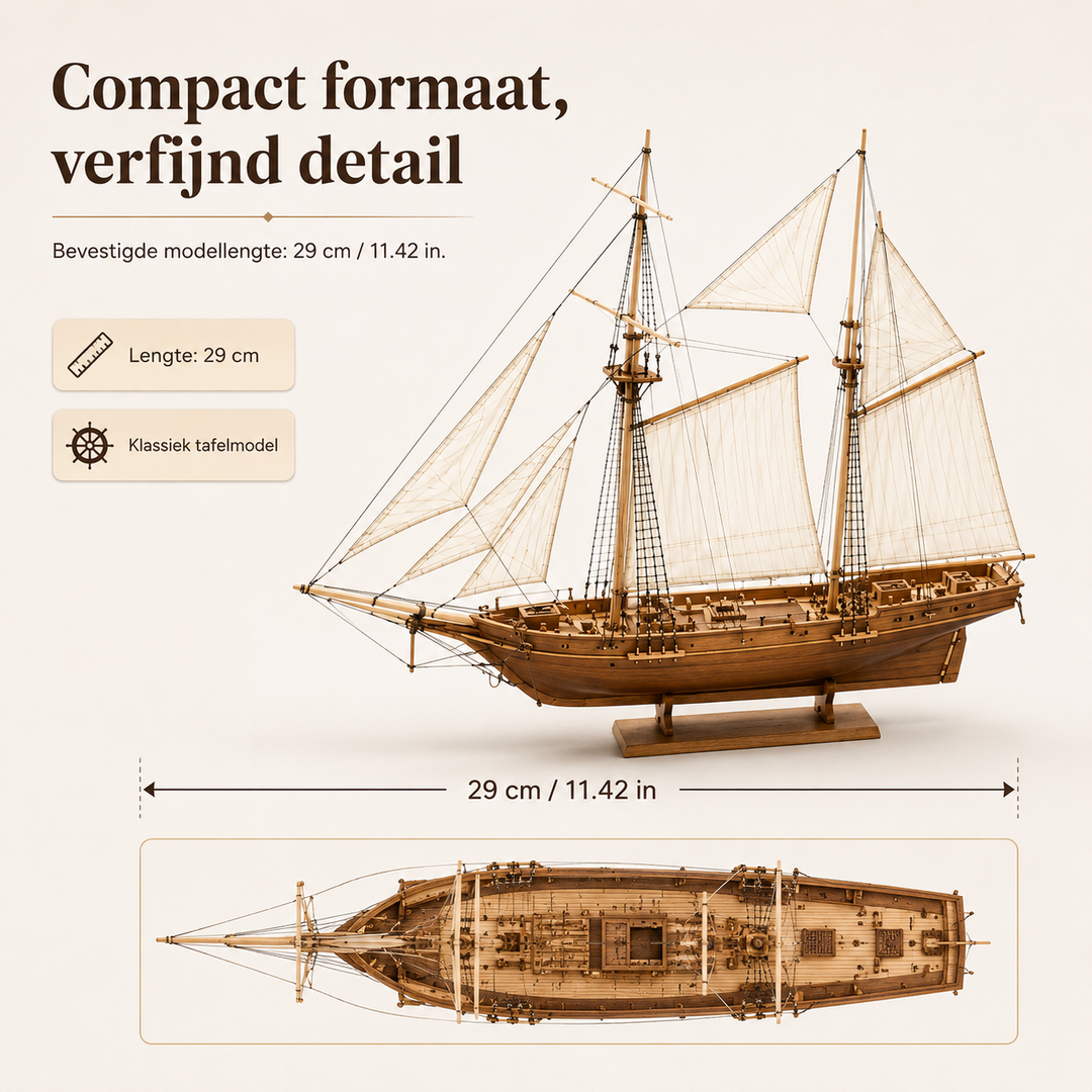 Klassiek houten zeilschip model als sfeervolle decoratie. Maritieme blikvanger in elke kamer.