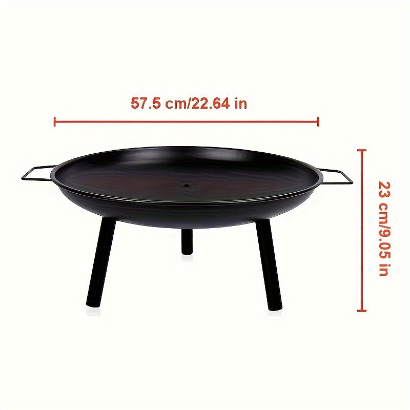 Robuuste gietijzeren vuurschaal, perfect voor barbecueën en het creëren van een warme sfeer buiten.