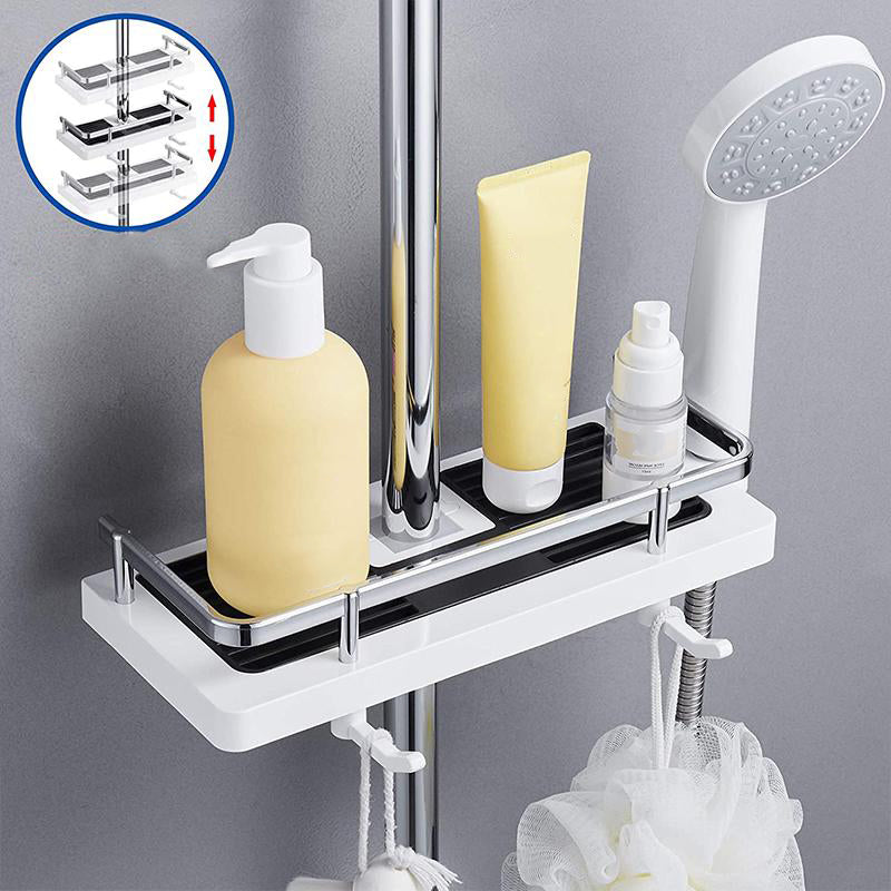 Roestvrij aluminium doucherek, eenvoudig borenvrij te monteren. De ideale badkamer organizer.