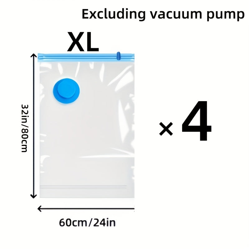 Ruimtebesparende oplossing: set extra grote vacuum opbergzakken voor kleding en dekbedden.