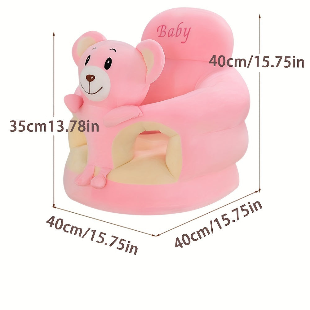 Zachte, veilige baby zitstoel met dierenthema, perfect voor comfortabele eerste zitjes en avonturen in de babykamer.