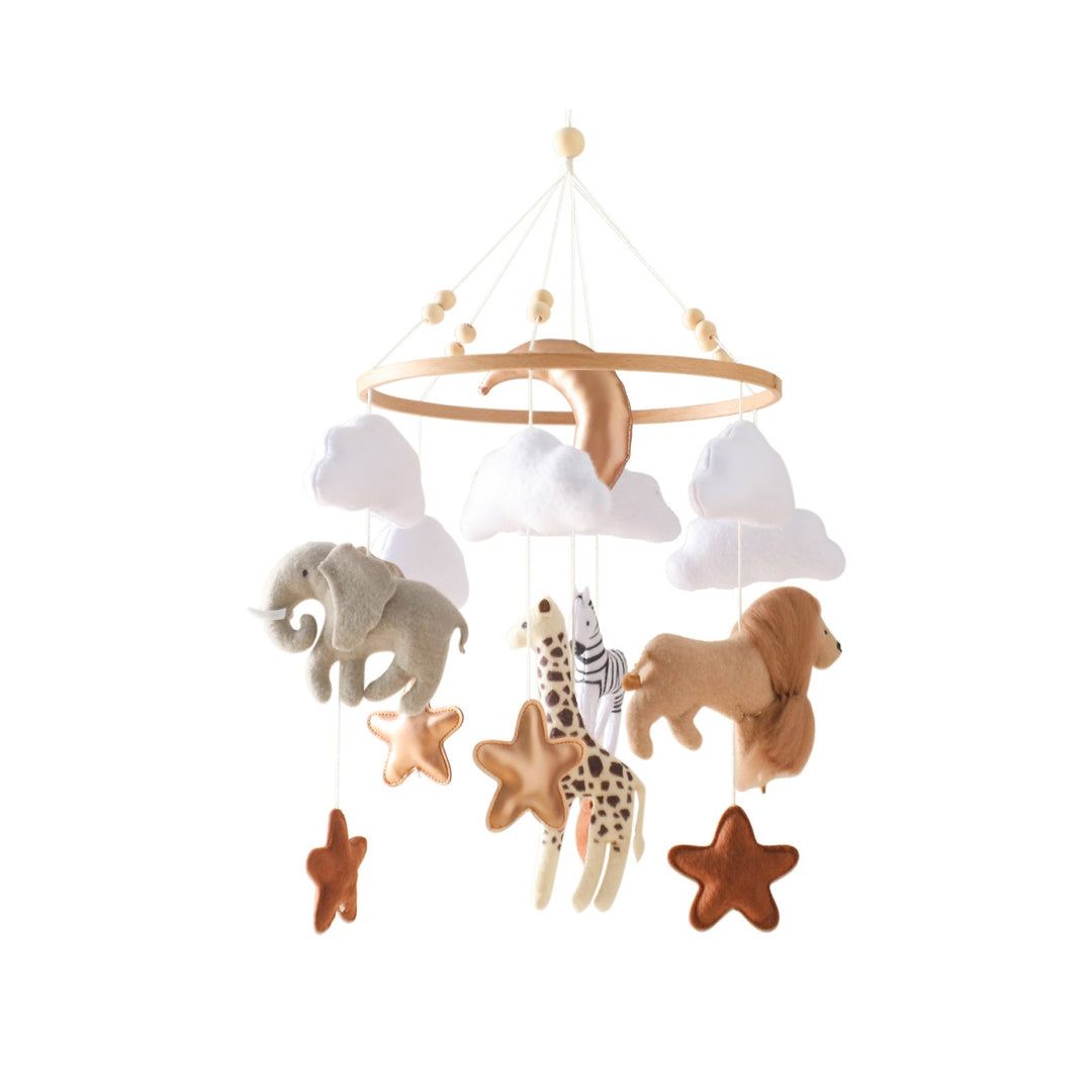 Baby Safari mobielhangers, babyspeelgoed voor zintuiglijke stimulatie. Leuk als decoratie in de kinderkamer.