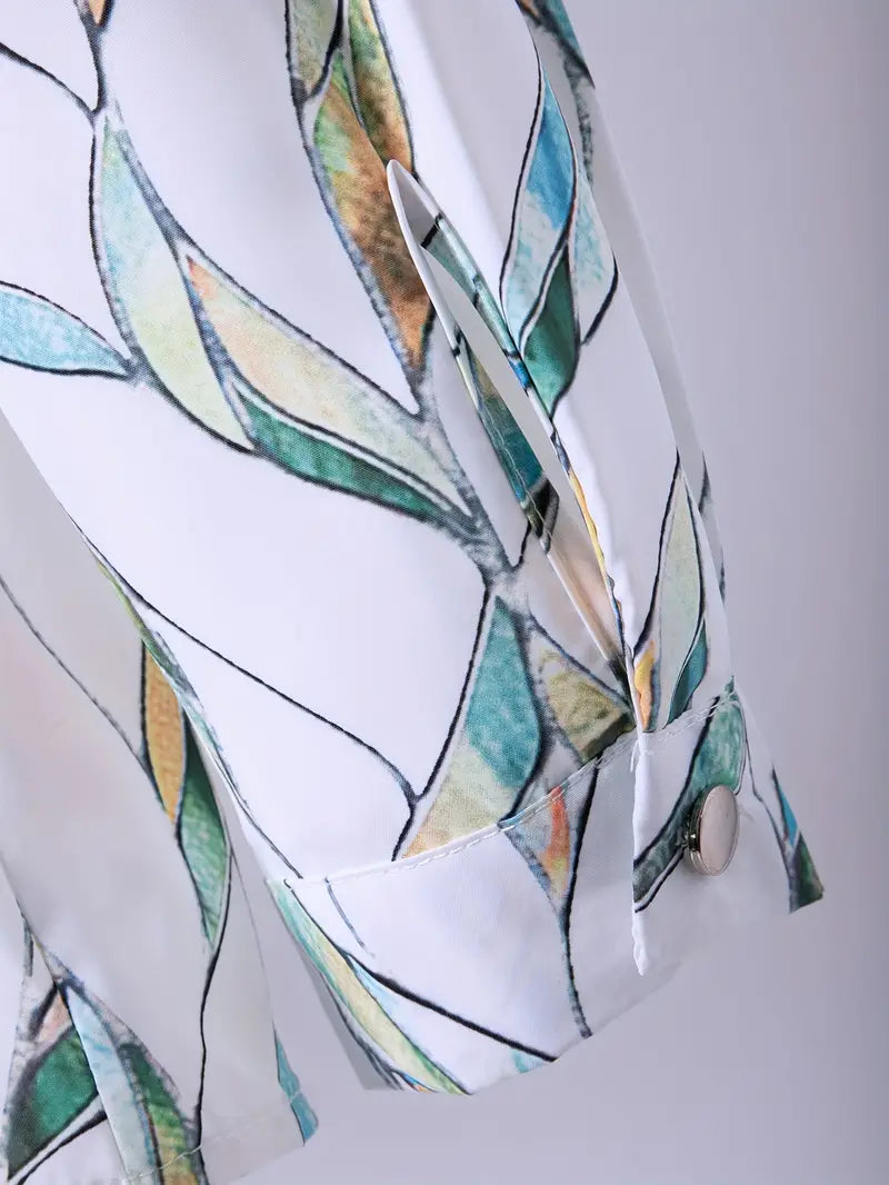 Lente/zomer damesblouse, elegant en casual, met opvallend uniek patroon voor een frisse look.