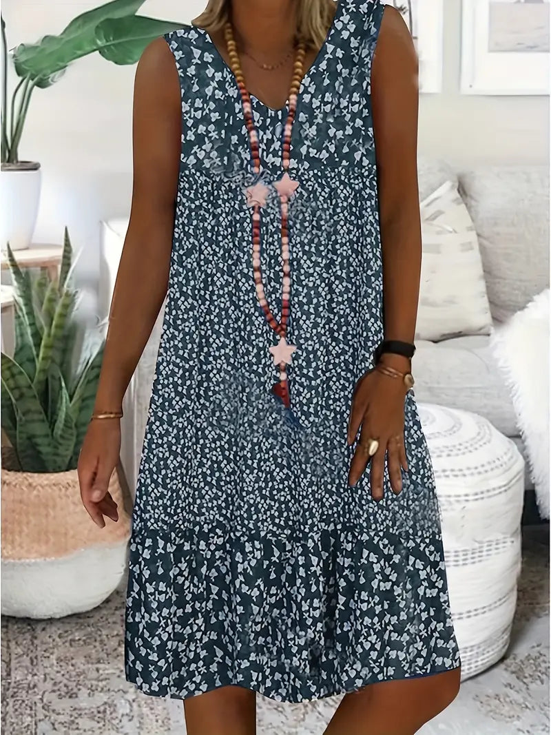 Vrouwelijke bloemenprint zomerjurk voor dames, luchtig en comfortabel, perfect voor warme dagen.