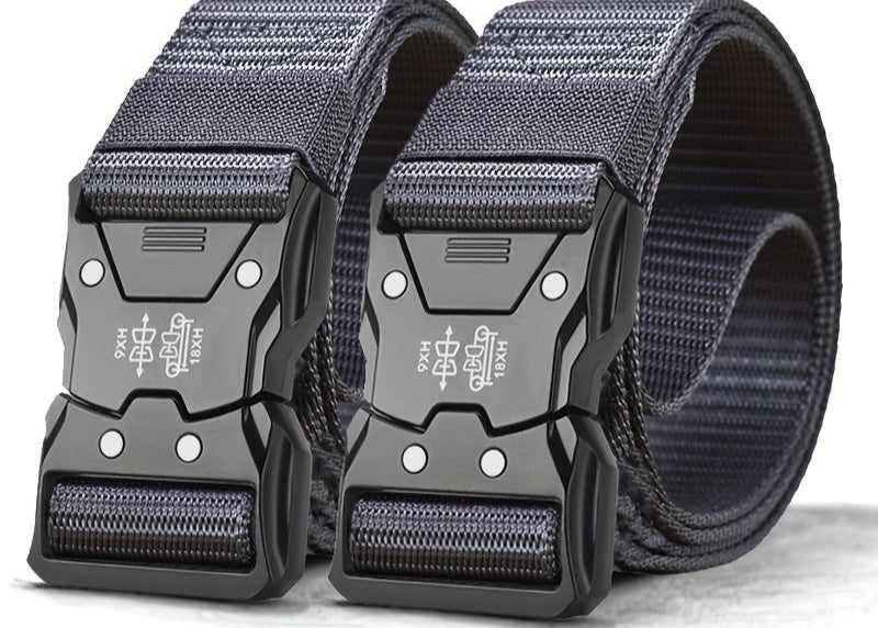 Ademende nylon riem voor outdoor activiteiten; stevig, verstelbaar en met een duurzame gesp.