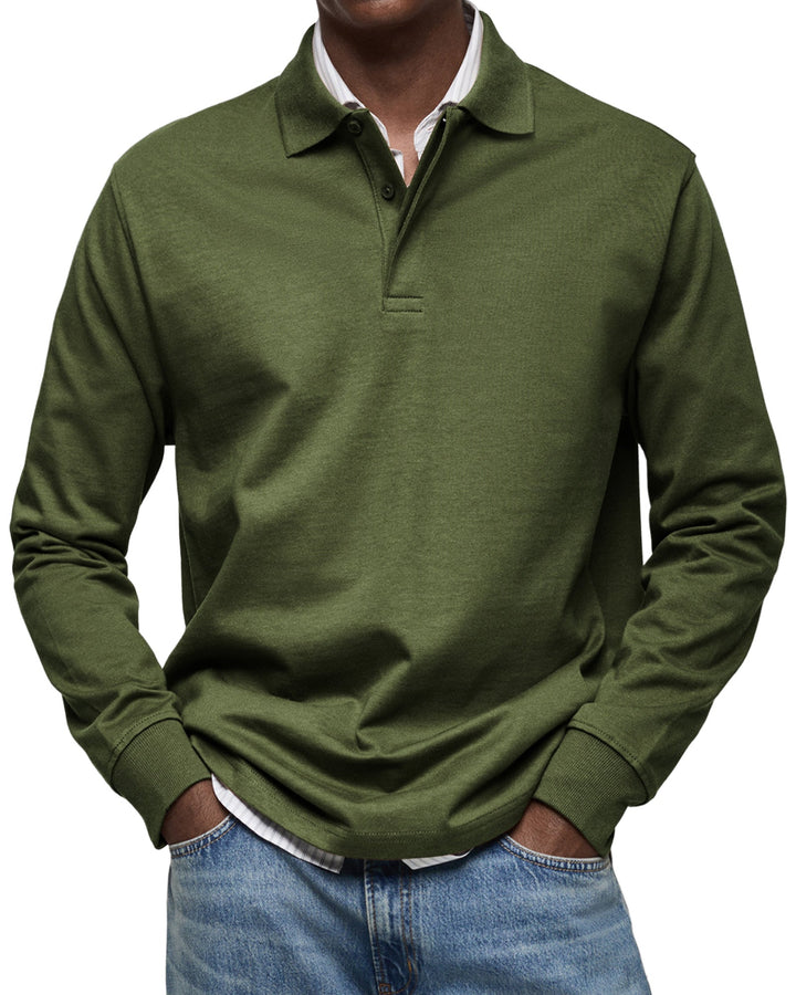 Klassieke heren polo lange mouwen, veelzijdig en comfortabel, perfect voor elke gelegenheid.