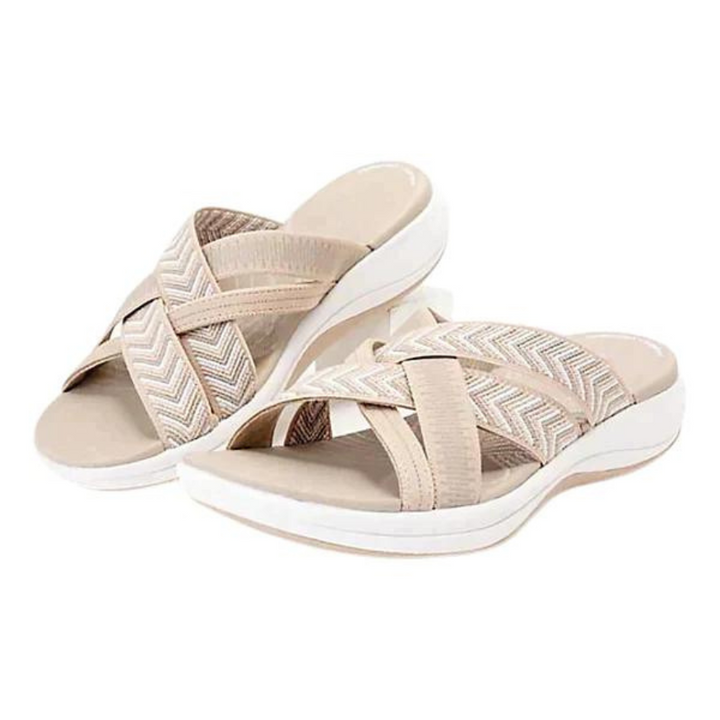 Luchtige dames slippers Lina met schokabsorberend voetbed voor optimaal comfort en voetgezondheid.