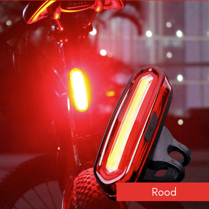Helder USB oplaadbaar LED fietsachterlicht, waterdicht en afneembaar, verbetert de zichtbaarheid en veiligheid.