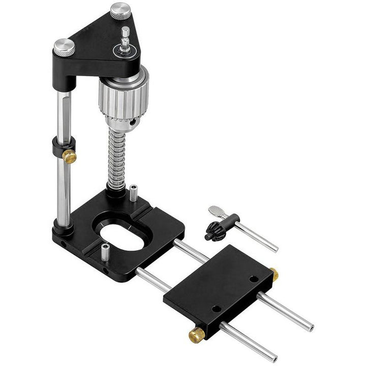 Robuuste boorgids voor houtbewerking, verstelbaar ontwerp voor precisieboren van rechte gaten met je handboormachine.