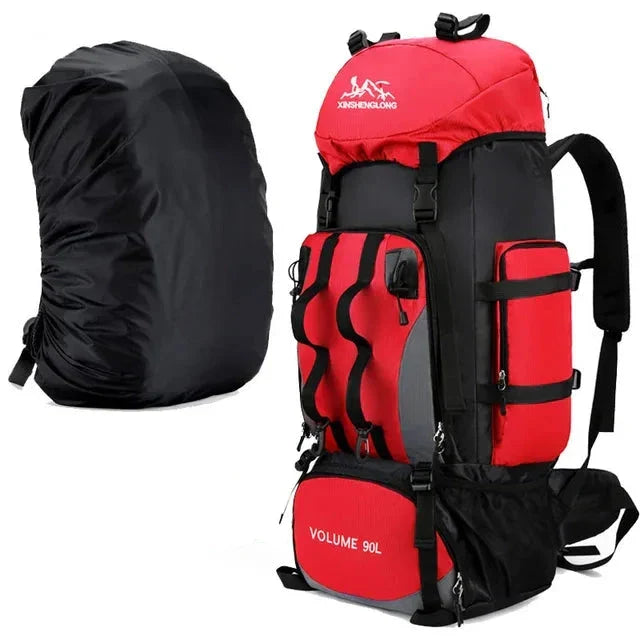MALORIA 90L outdoor rugzak met diverse vakken, waterdicht. Klaar voor elk avontuur, wandelen & kamperen.