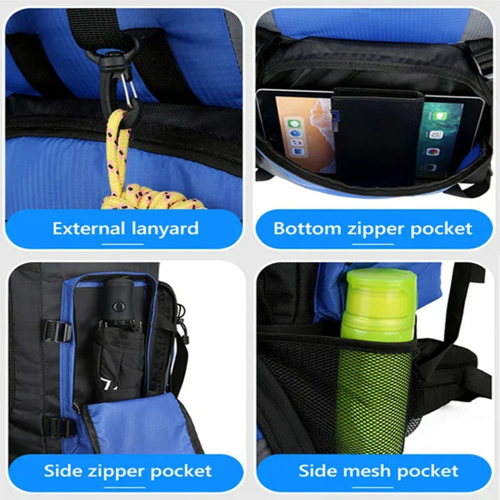 MALORIA 90L unisex backpack voor outdoor avonturen. Waterdichte kampeerrugzak & wandelrugzak.
