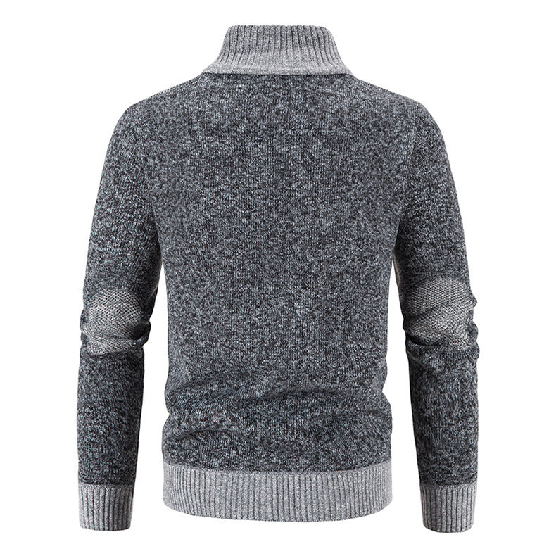 Stijlvol grijs herenvest met ribgebreide kraag, een essentieel item voor elke man.