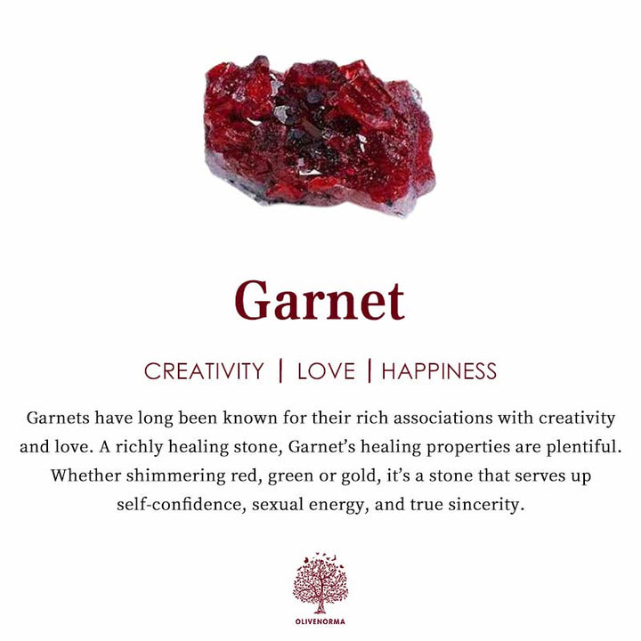 Complete set elegante granaat sieraden voor dames: rode geboortesteen halsketting en oorbellen.