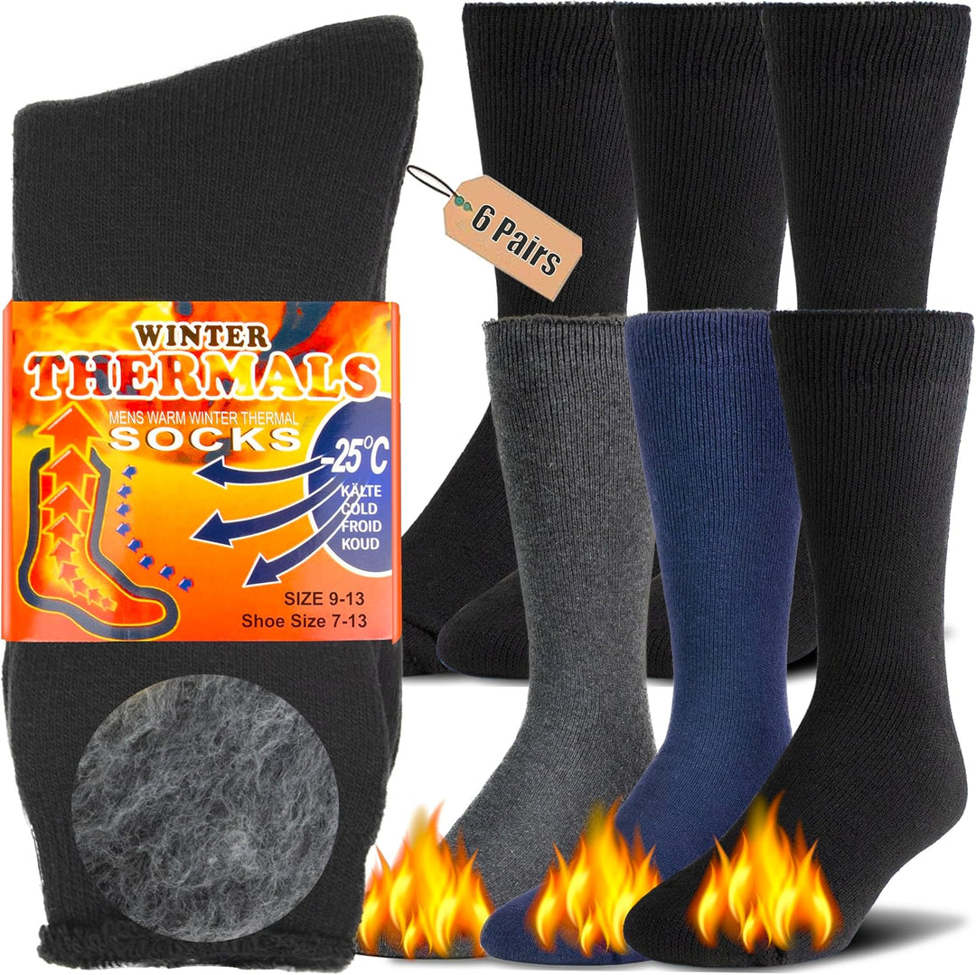HeatGrip unisex thermische bootsokken voor extreme kou. Warme, dikke winter wandelsokken met wolvoering.