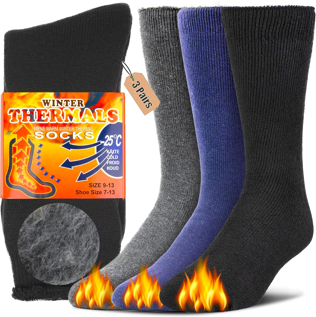 Comfortabele unisex winter bootsokken met dikke wolvoering. Thermische HeatGrip sokken voor warme voeten in extreme kou.