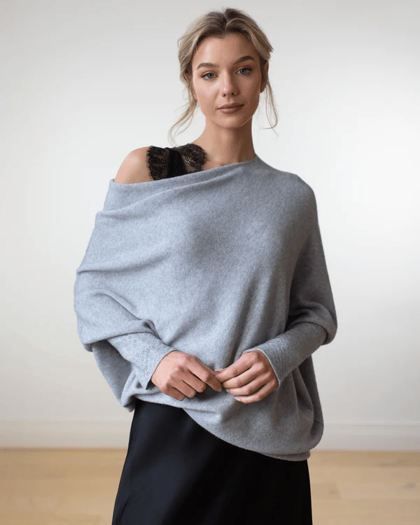Dames off shoulder trui, elegante gebreide top voor comfortabele lente mode.