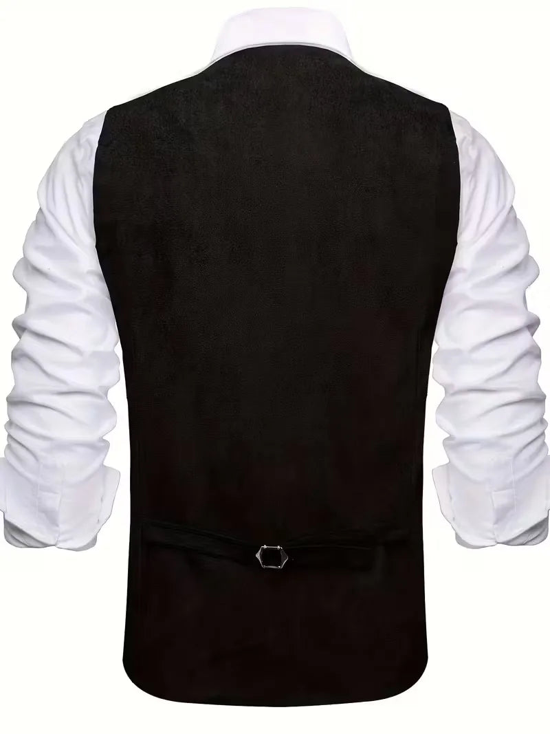 Elegant heren gilet, V-hals, knoopsluiting, perfect voor bruiloft, feest of zakelijk.