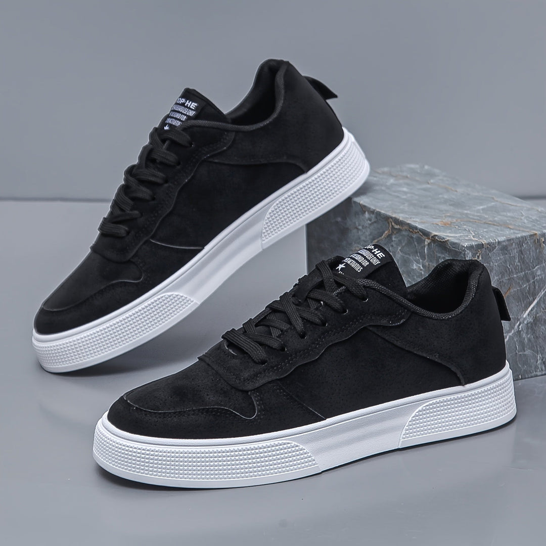 Stijlvolle heren casual sneakers; comfortabele veterschoenen met opvallende dikke zool voor elke dag.