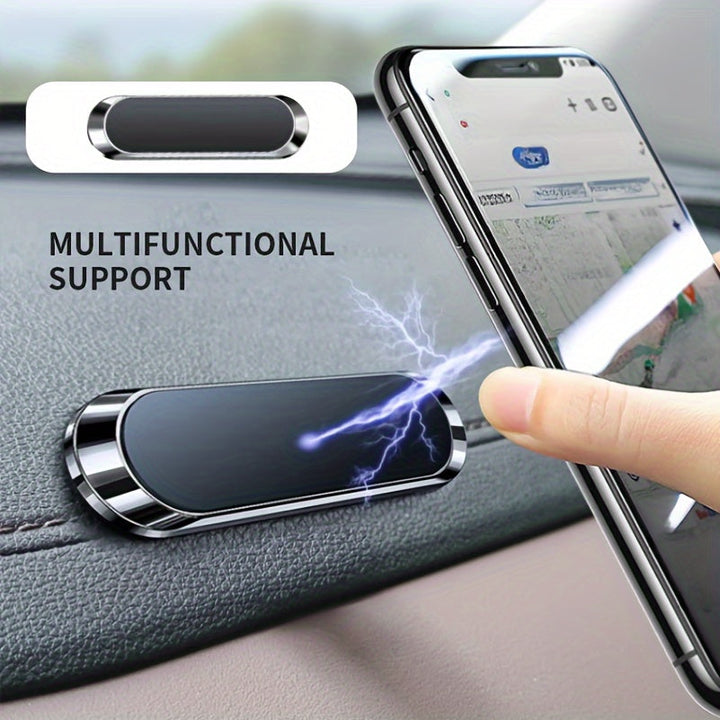 Strakke aluminium magnetische autohouder; stevige grip voor elke smartphone.