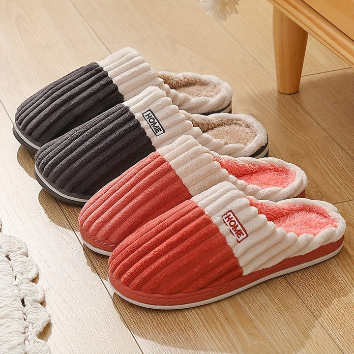 Stevige heren pantoffels voor binnen, met warme voering en duurzame waterdichte zool.