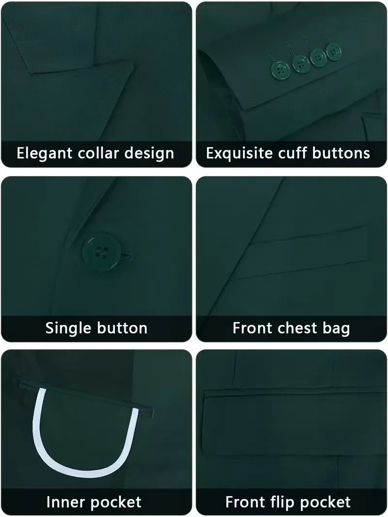 Modern heren kostuum, slim fit en driedelig, voor een scherpe, eigentijdse look op elke gelegenheid.