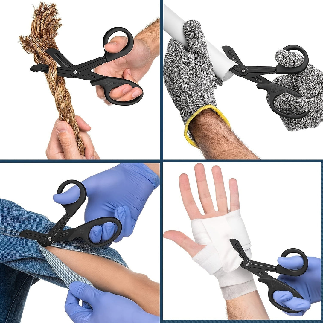 Volledige EHBO-kit met tourniquet, verband en andere benodigdheden voor outdoor survival.
