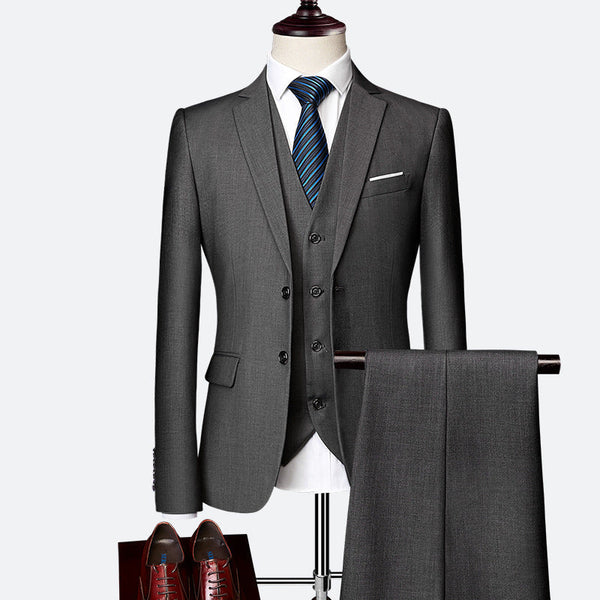 Stijlvol en luxe slimfit herenpak (3-delig), voor een chique en professionele uitstraling.