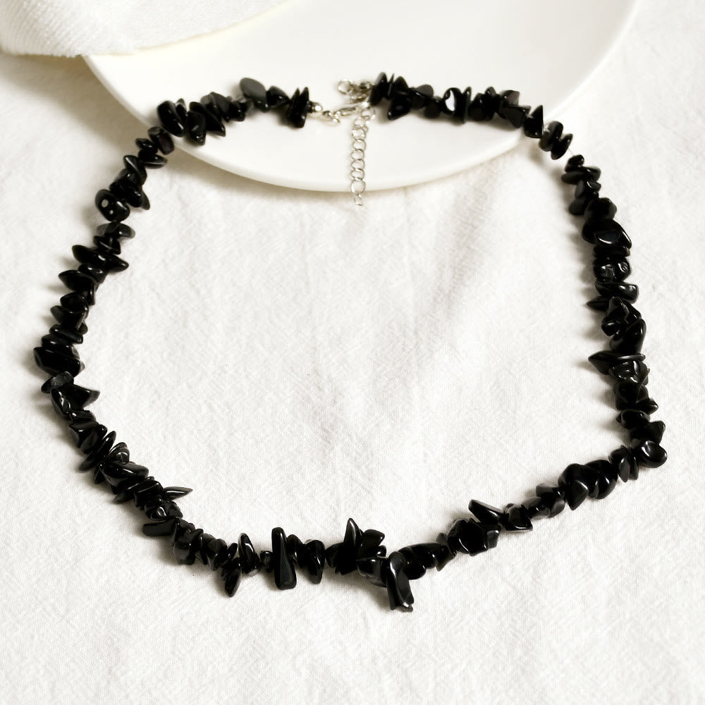 Paarse amethist edelsteen sieraad Lina, gepolijste dames ketting, spirituele accessoire.