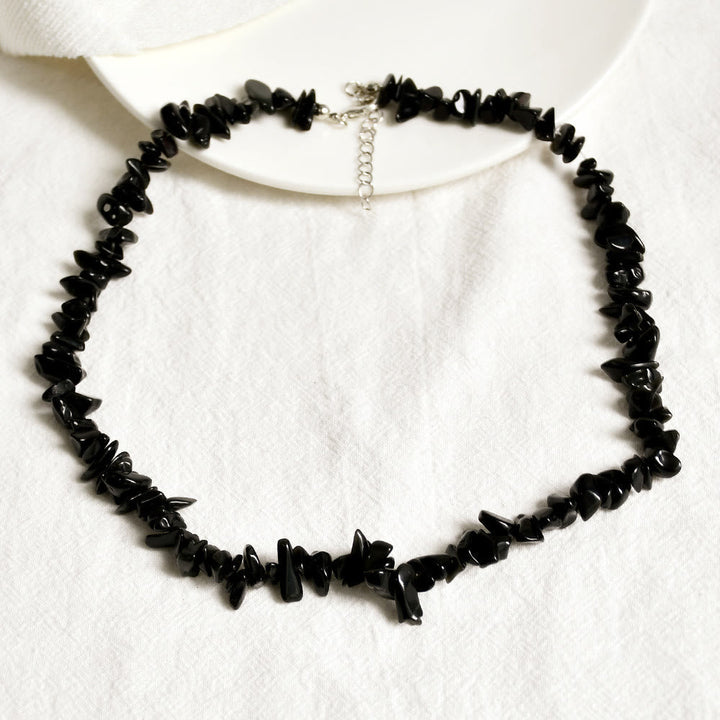 Paarse amethist edelsteen sieraad Lina, gepolijste dames ketting, spirituele accessoire.