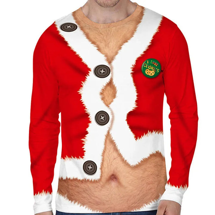 Feestelijke heren ugly sweater, grappige foute kersttrui voor mannen die van humor en gezelligheid houden.