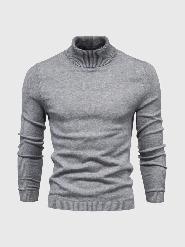 Zwarte heren coltrui van premium katoen, een elegante basic voor mannen.