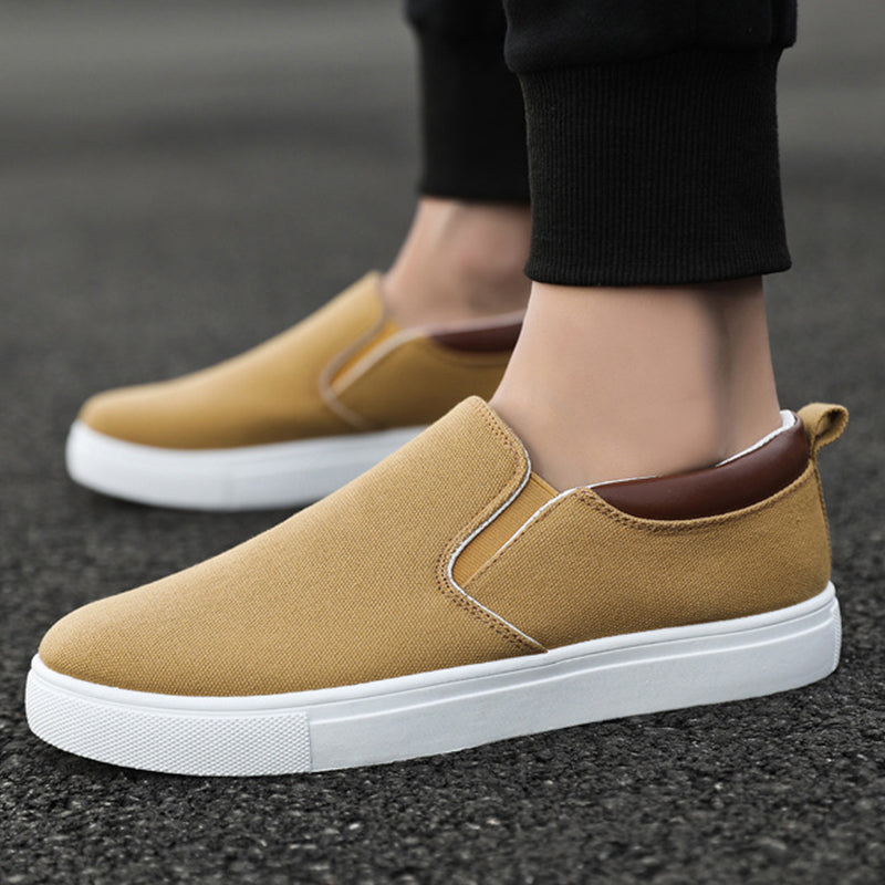 Trendy heren slip-on sneakers met elastiek, makkelijk aan en uit te trekken, ultiem comfort.