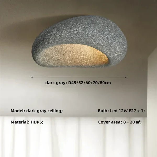 SereneAura Wabi Sabi plafondlamp, essentieel woonaccessoire voor een rustgevende, natuurlijke en moderne sfeer.