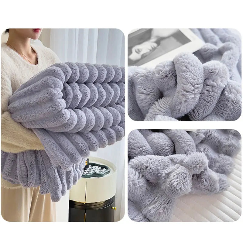 Diverse kleuren CozyWrap deken: roze, zilvergrijs, karamel. Luxe en zacht.