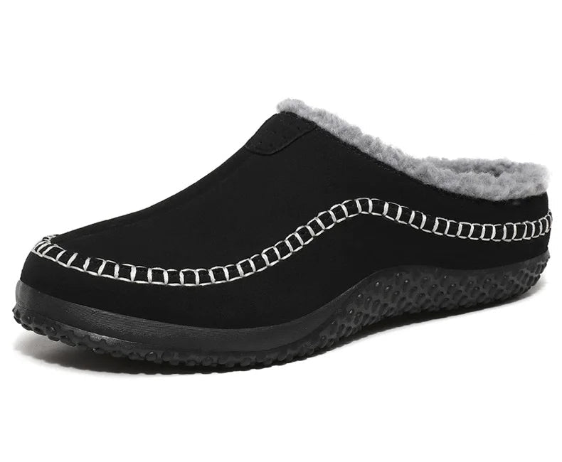 Zachte herenpantoffels met luxe uitstraling; Arctisch design voor wintercomfort.