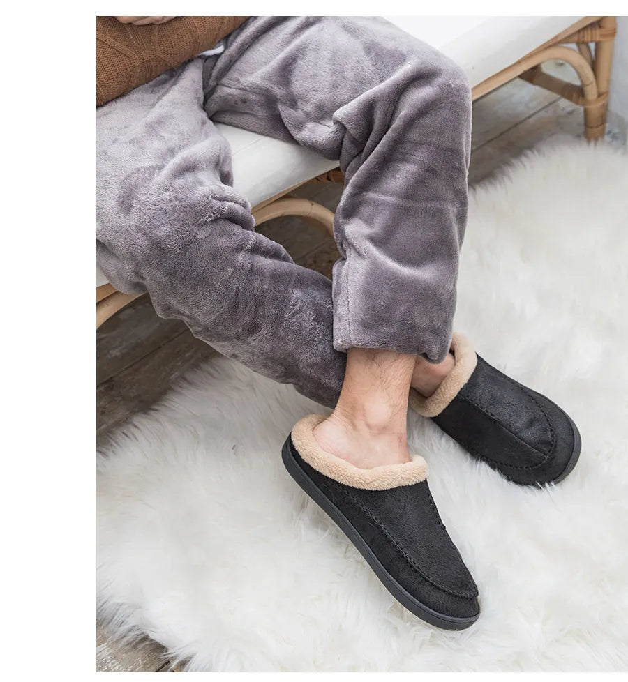 Heren winterpantoffels, extra warm en comfortabel, ook verkrijgbaar in grote maten.