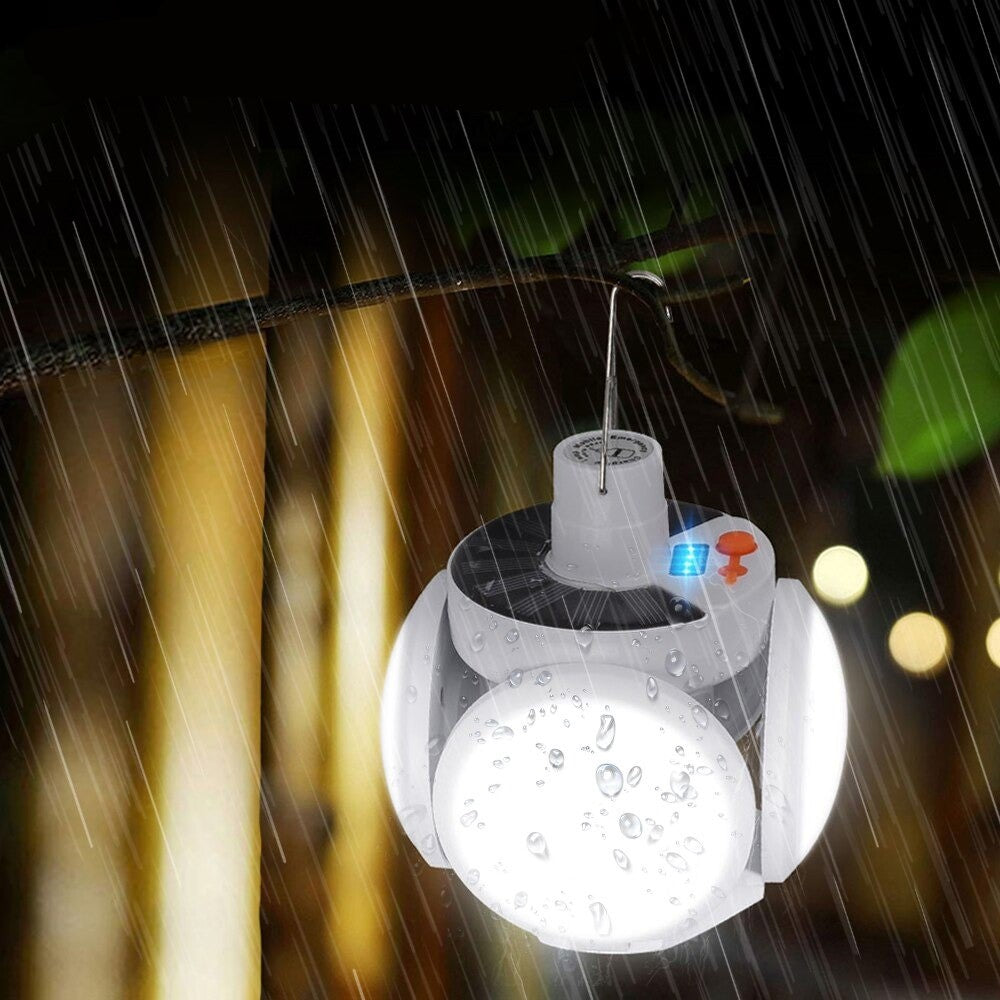 Stijlvolle Bulby opvouwbare solar lamp met duurzaam design, moderne LED buitenverlichting.