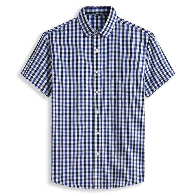 Stijlvol heren plus size overhemd met korte mouwen, comfortabel en trendy, ideaal voor grote maten herenkleding.