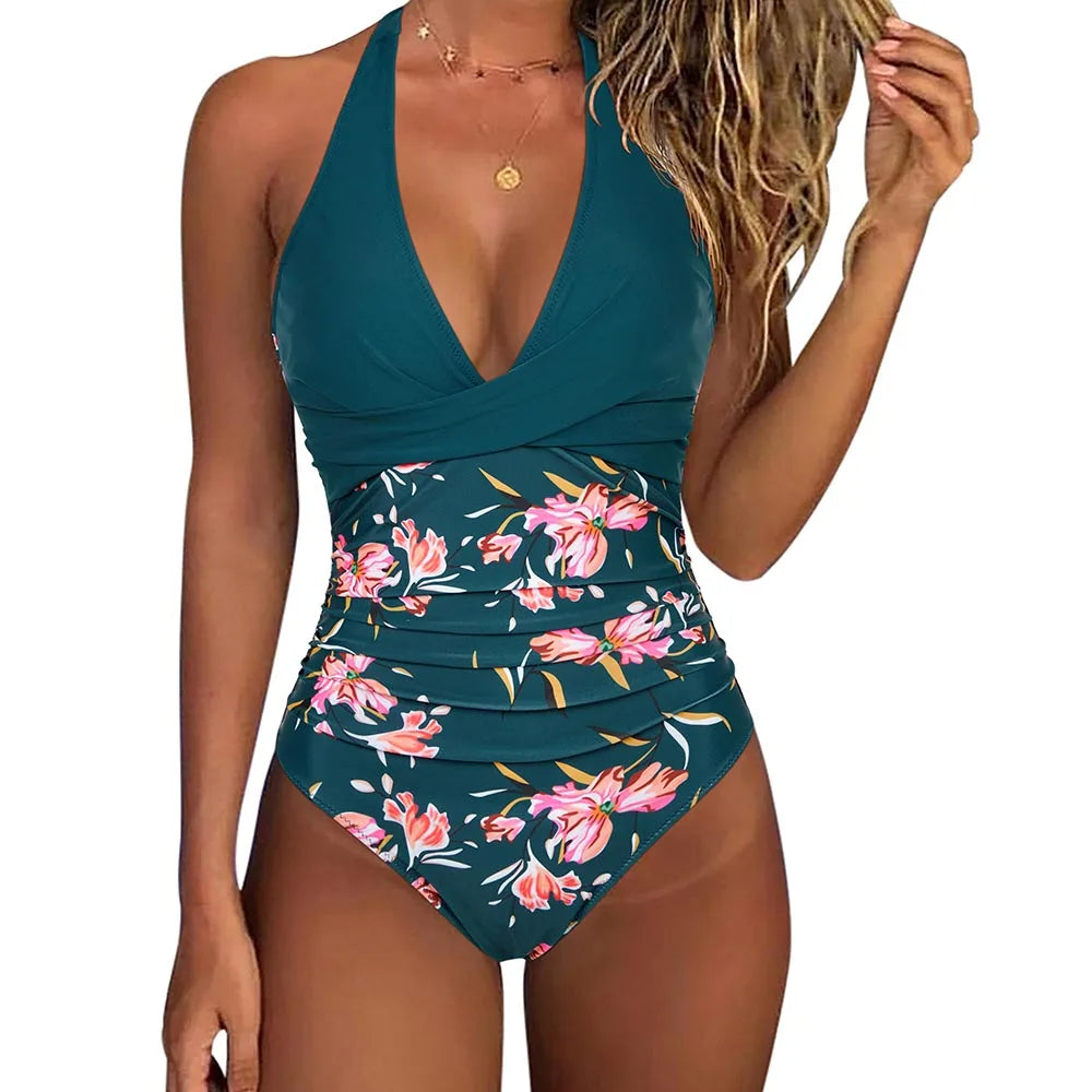 Trendy dames badpak met push-up, open rug, voor een zelfverzekerde uitstraling.
