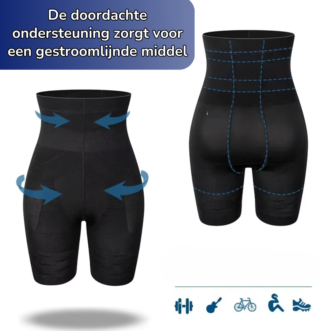 Witte heren compressiebroek voor optimale houding & ondersteuning van middel en bovenbenen tijdens sport.