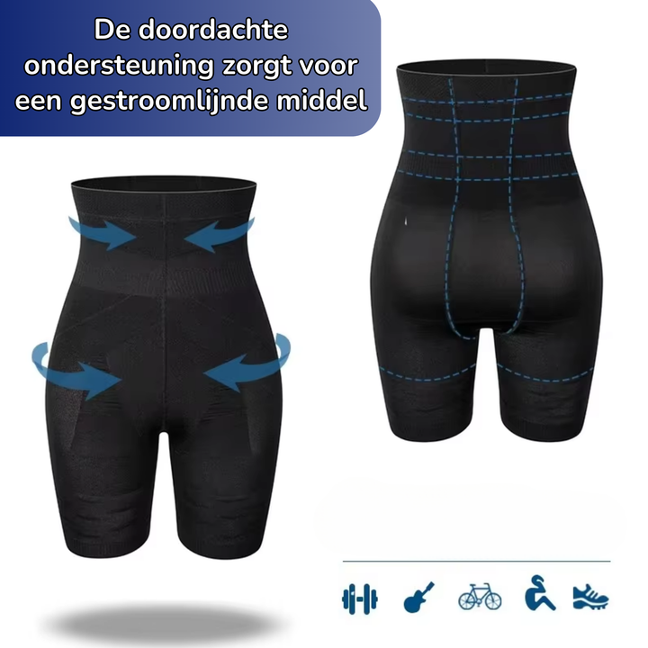 Witte heren compressiebroek voor optimale houding & ondersteuning van middel en bovenbenen tijdens sport.