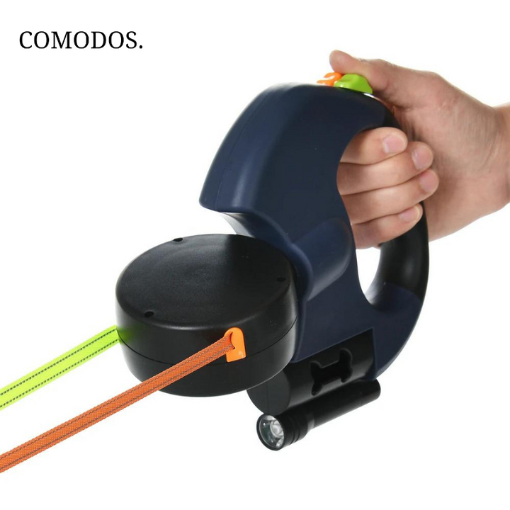 Hondenaccessoire: duurzame dubbele hondenriem met LED-lamp voor extra veiligheid 's nachts.