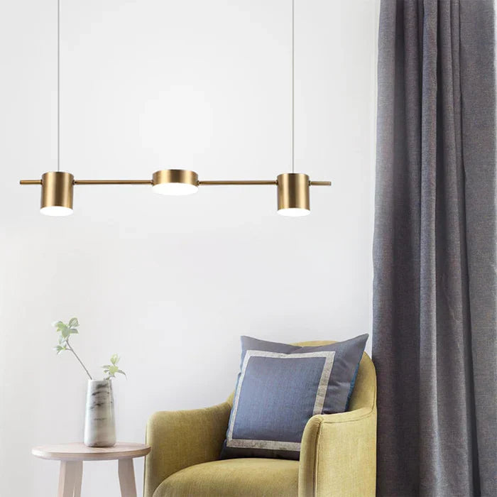 Luxe design hanglamp AuraDrum in goud & zwart, aluminium, voor een modern en stijlvol thuis.