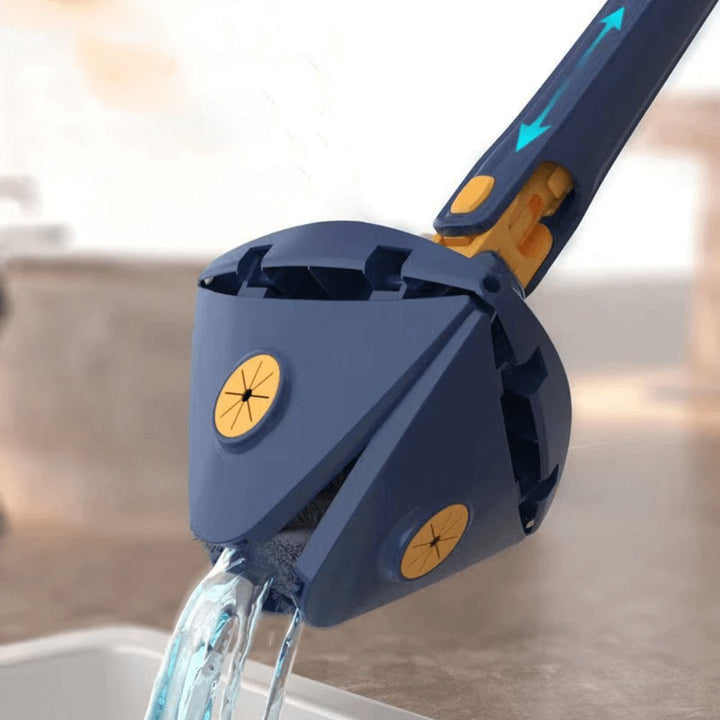 Moeiteloos schoonmaken van uw vloeren met deze handige driehoeksdweil, vloerreiniger en lange steel.