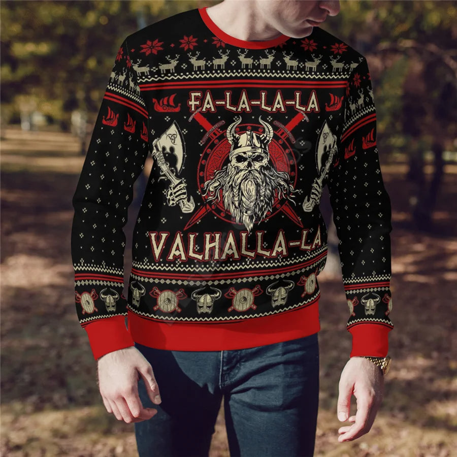 Veelzijdige heren Viking kersttrui, hoodie of vest; perfecte winterkleding voor epische kerst & feestdagen.