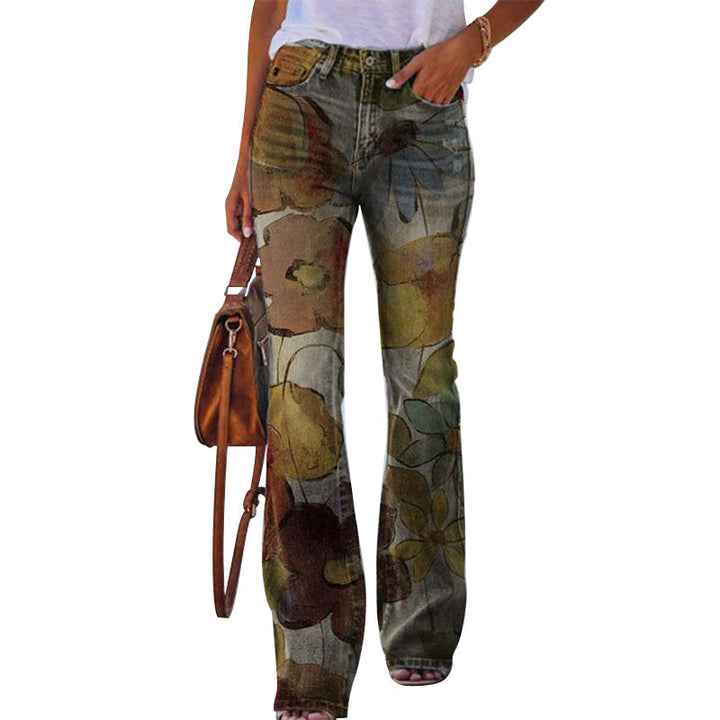 Casual dames flare-jeans, hoge taille en 4 knopen. Een must-have voor een trendy kledingkast.