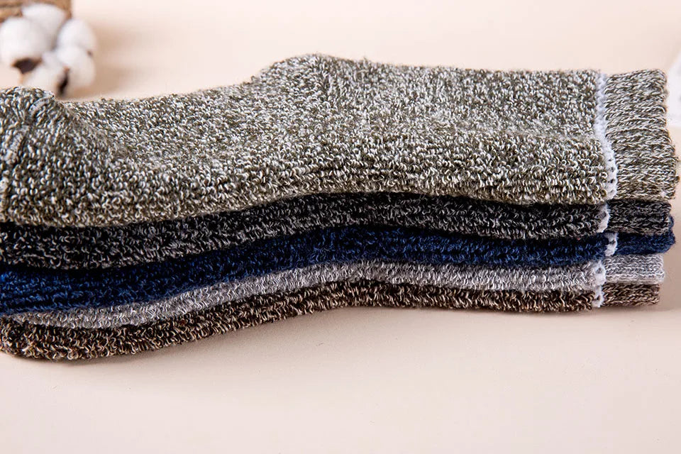 Retro wintersokken volwassenen, thermische dames en heren sokken, warm en comfortabel 3-pack.
