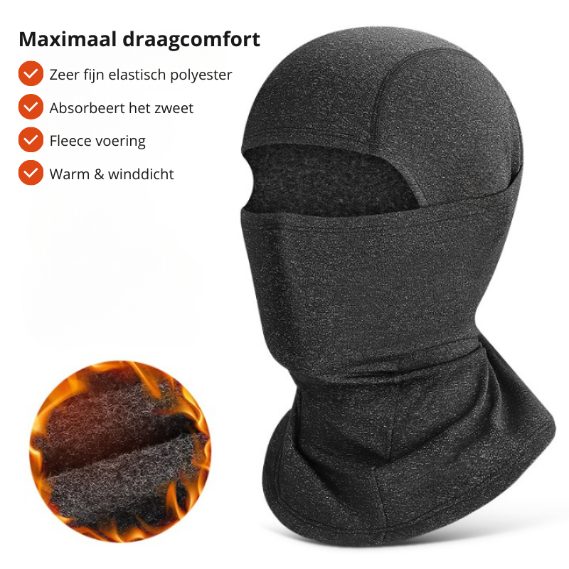 Warme fleece skimuts, ideaal als winddicht hoofddeksel voor hardlopen en fietsen in de winter.